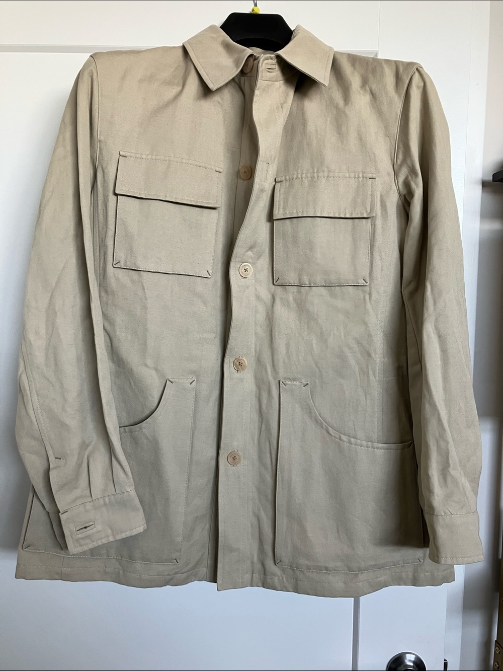 Holland & Holland Men's cotton and Linen Utility Button-Up Jacket made in France